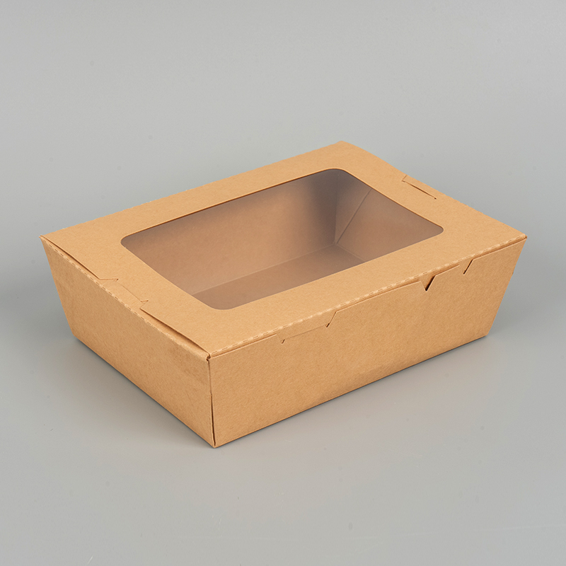 Yksi ikkuna Kraft Paper Lunch Box